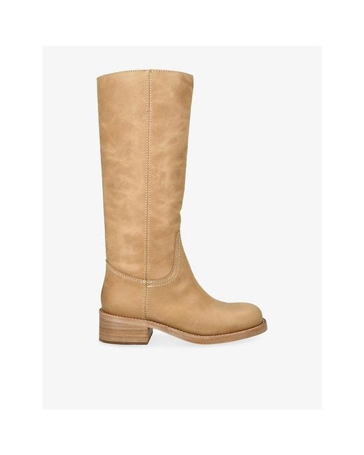 Steve Madden Brown Riggs Leather Knee-High Boots