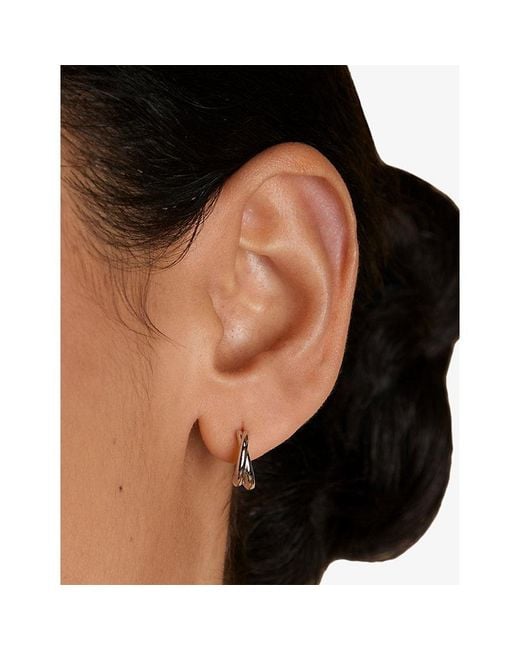 Astrid & Miyu White Illusion Twist-Plated Sterling- Huggies