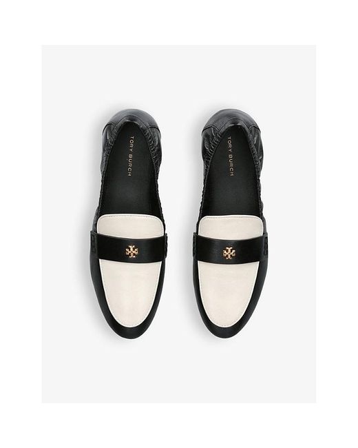 Tory Burch Black Chunky-sole Leather Ballet Loafers