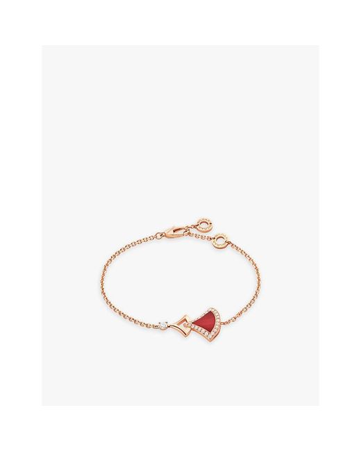 BVLGARI Metallic Divas' Dream 18Ct Rose- 0.10Ct And 0.21Ct Brilliant-Cut Diamond Bracelet