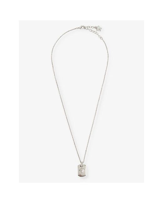 Versace White Medusa-engraved Metal Pendant Necklace for men