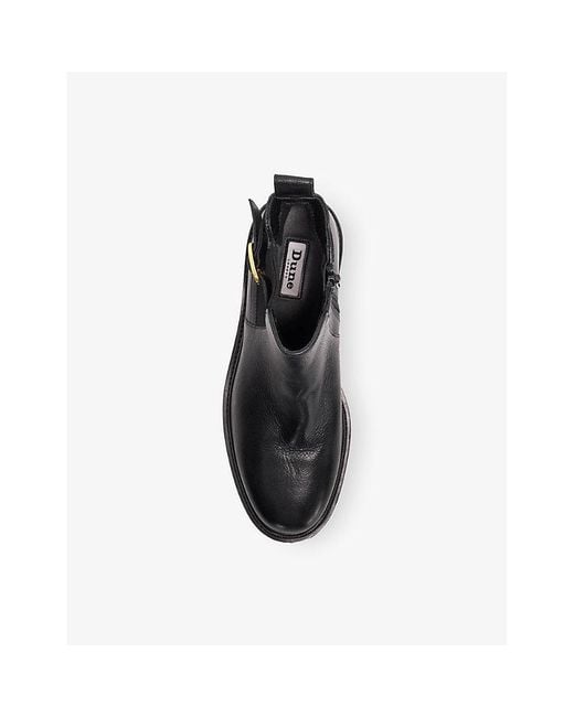 Dune Black Paused Leather Chelsea Boots