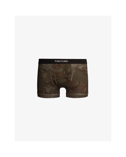 Tom Ford Multicolor Branded-waistband Camouflage-print Stretch-cotton Boxer Briefs X for men