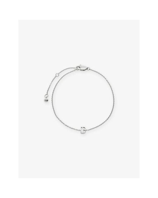 Monica Vinader White Initial B 925 Sterling Chain Bracelet