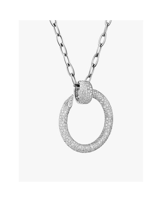 Cartier Metallic Juste Un Clou 18Ct- And 4.73Ct Brilliant-Cut Diamond Pendant Necklace