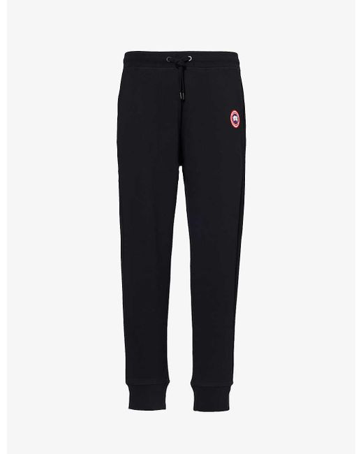 Canada Goose Black Huron Logo-embroidered Regular-fit Cotton-jersey jogging Bottoms X for men