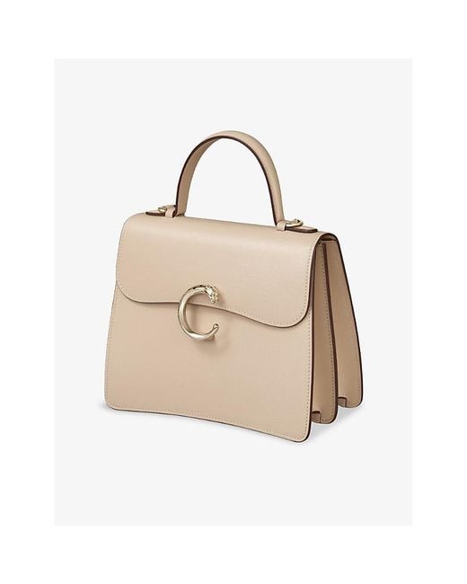 Cartier Natural Panthère C De Small Leather Top-Handle Bag