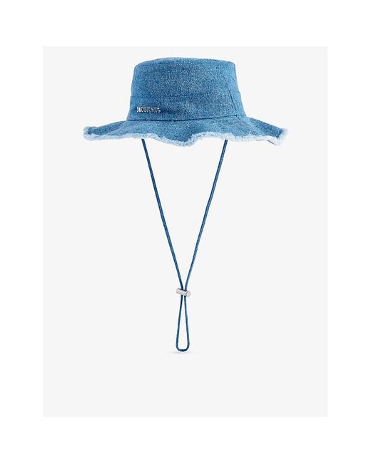 Jacquemus Blue Le Bob Artichaut Neck-strap Denim Bucket Hat