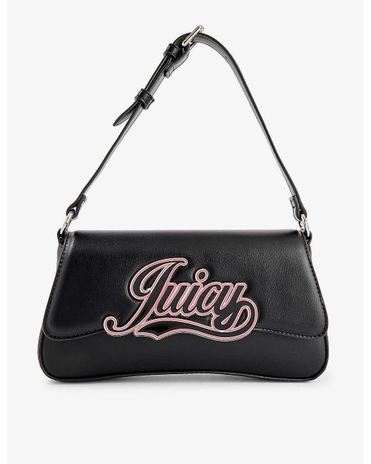 Juicy Couture Black Branded-plaque Faux-leather Shoulder Bag