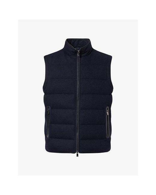Corneliani Blue Padded Cashmere Gilet for men