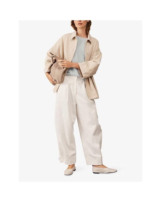 The White Company White Balloon-Sleeve Relaxed-Fit Cotton Sweatshirt