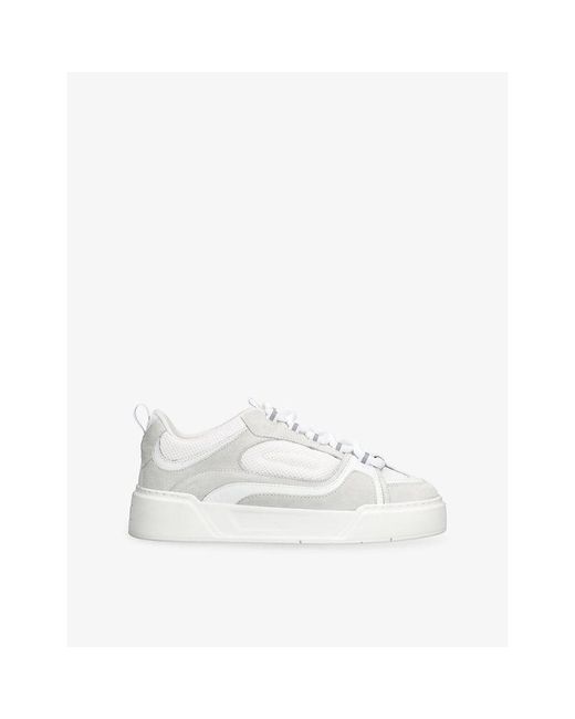 Cleens White Essential Suede And Mesh Trainers for men