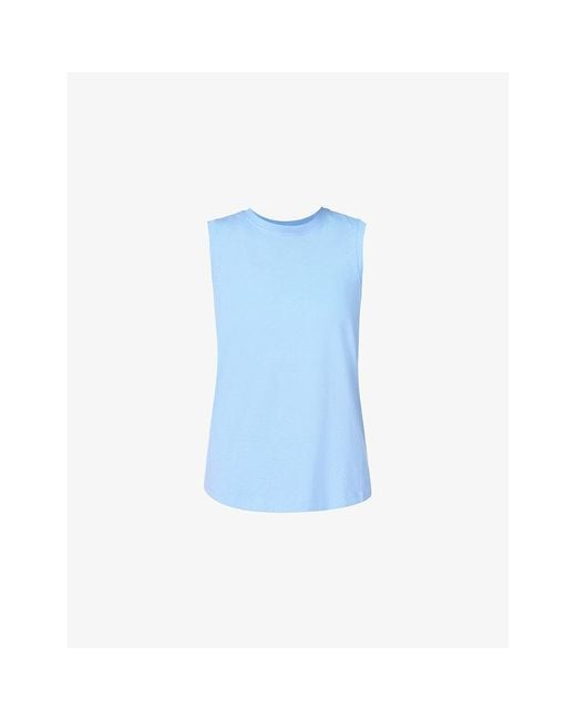 Sweaty Betty Blue Essential Sleeveless Stretch-Woven Tank Top