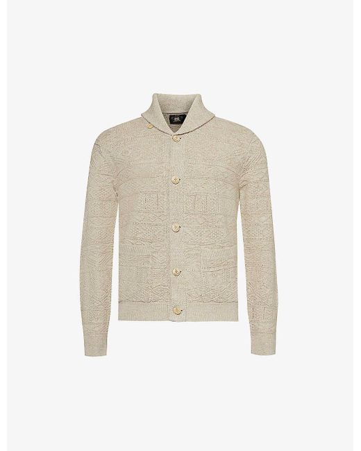 RRL White Relaxed-fit Shawl-collar Cotton And Linen-blend Cardigan X for men