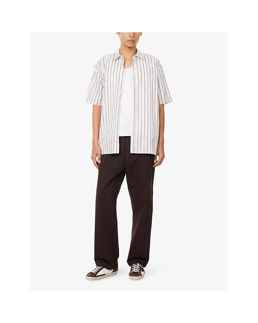 Carhartt Brown Floyde Wide-Leg Cotton Trousers for men