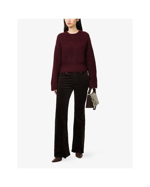 GOOD AMERICAN Black Good Low-Rise Bootcut Corduroy Jeans