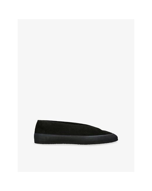 Le Monde Beryl Black Apres Ski Shearling-Lined Suede Ballet Flats