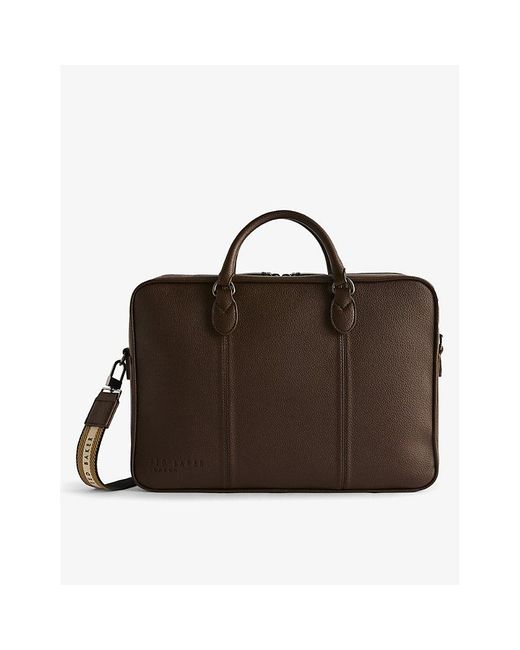 Ted Baker Brown Kaden Faux-leather Briefcase for men