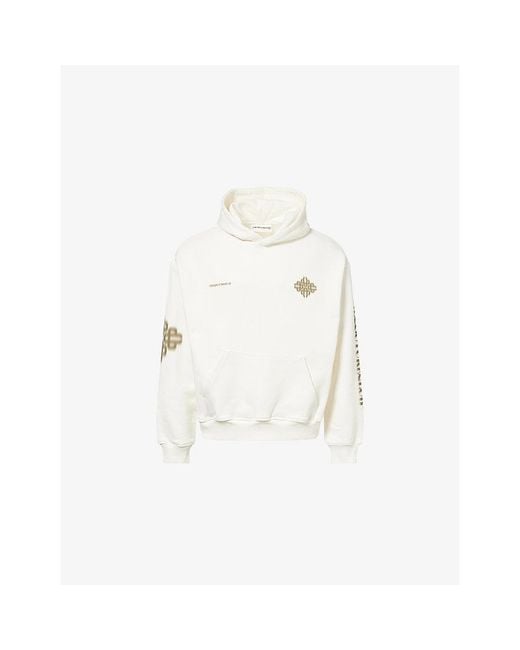 The Couture Club White Motion Blurred-Emblem Cotton-Jersey Hoodie for men