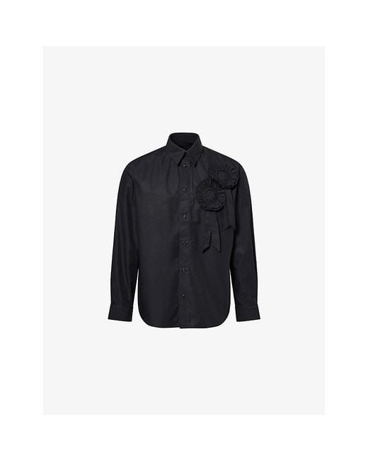 Simone Rocha Blue Ruffle Rosette Cotton Shirt for men