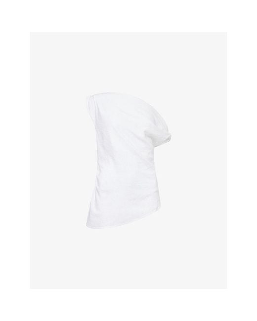 WE Are Tala White Asymmetric Soft Linen Top