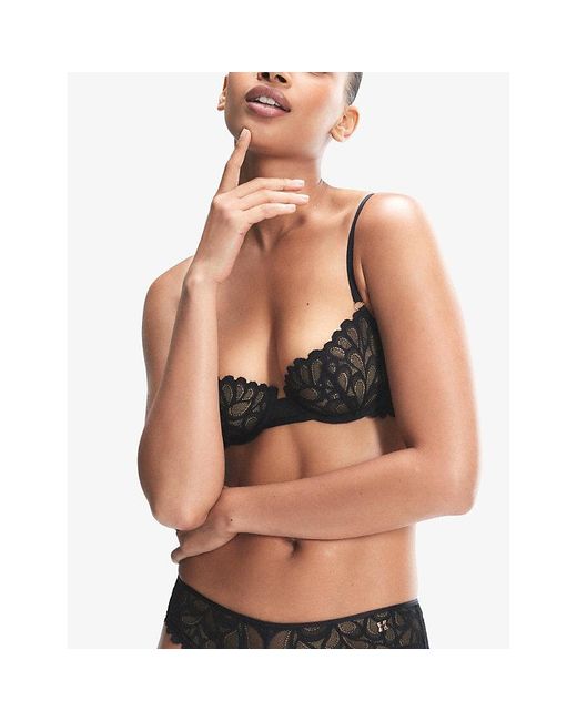 Savage x Fenty Black Savage Not Sorry Unlined Balconette Lace Bra