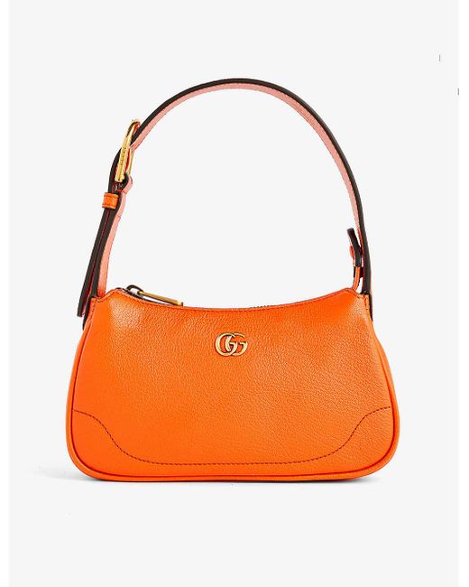 Gucci Orange Aphrodite Brand-plaque Leather Shoulder Bag