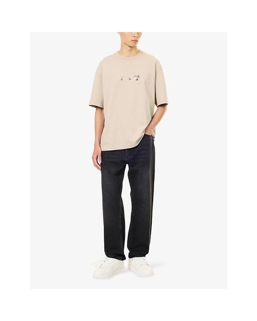 Off-White c/o Virgil Abloh Natural Spices Arrow Brand-Print Cotton T-Shirt for men