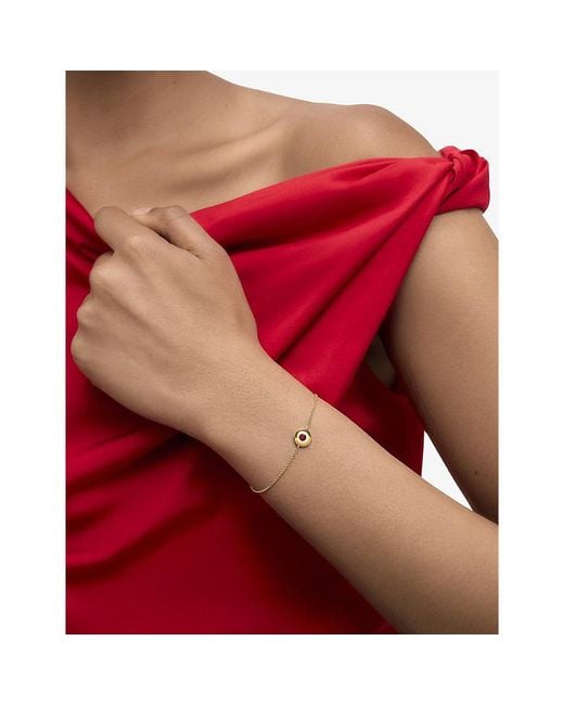 Monica Vinader Metallic July Birthstone 18Ct-Plated Vermeil Sterling- And Ruby Bracelet