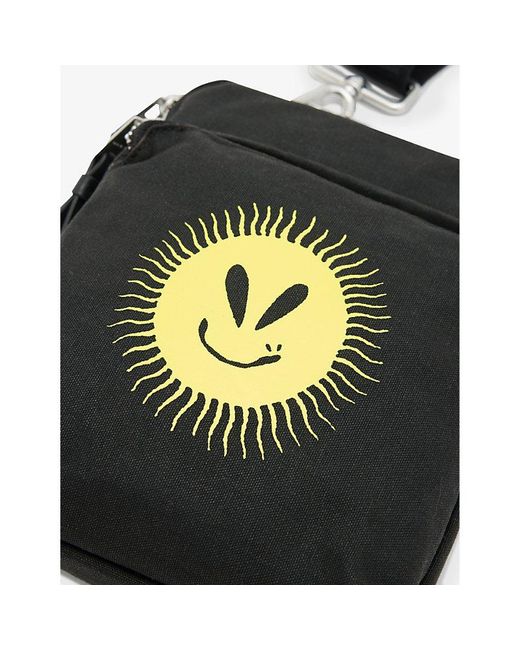 AllSaints Black Falcon Sun-print Recycled-polyester Pouch Bag for men