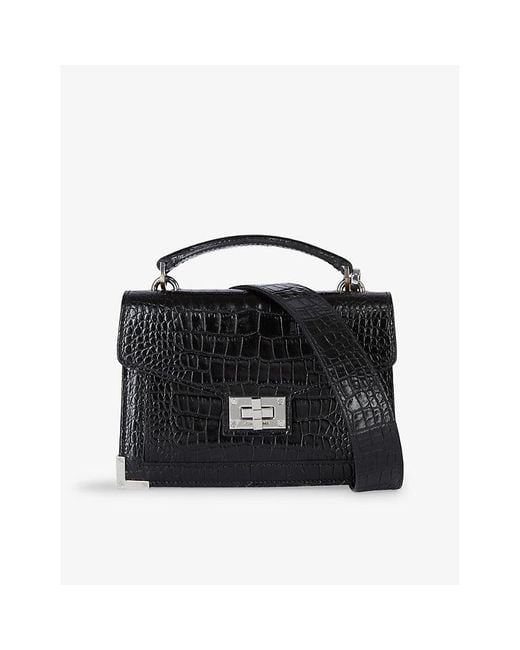The Kooples Black Emily Vinyl-Effect Mini Leather Cross-Body Bag