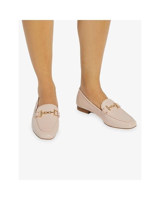 Dune Natural Grained Snaffle-Trim Leather Loafers