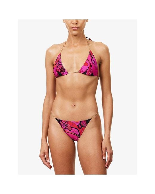 Emilio Pucci Purple Orchidee Printed Bikini Bottoms