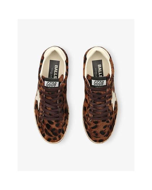 Golden Goose Deluxe Brand Brown Ballstar 55655 Pony Hair-Leather Trainers