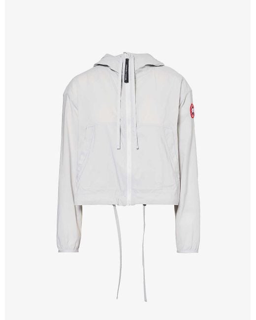 Canada Goose White Kaslo Brand-patch Hooded Shell Jacket