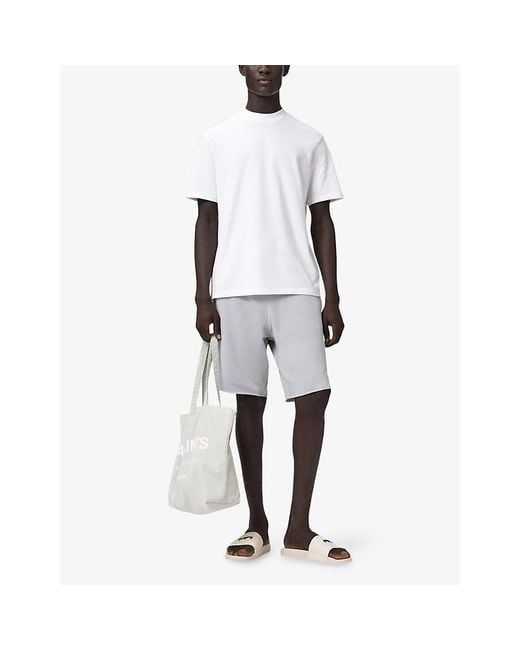 AllSaints White Helix Straight-Fit Cotton-Jersey Shorts for men
