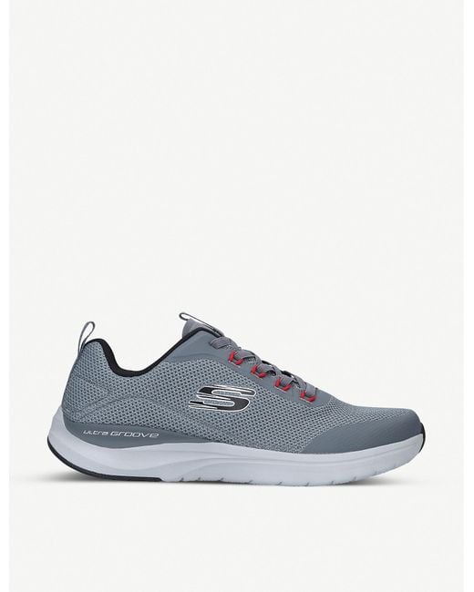 Skechers Gray Ultra Groove Live Session Mesh Trainers for men