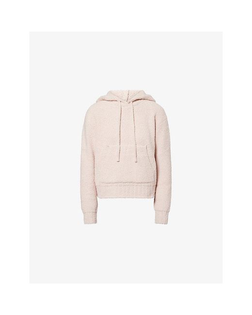 Nike Pink Relaxed-Fit Brand-Embroidered Bouclé Hoody
