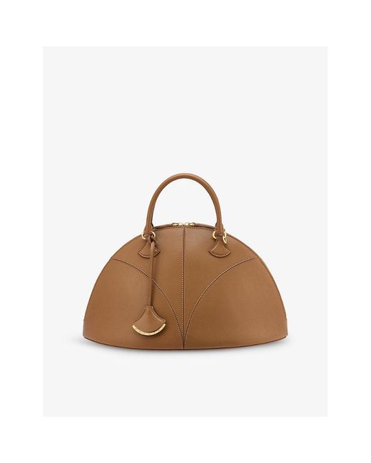 BVLGARI Brown Marquise Large Leather Top-Handle Bag