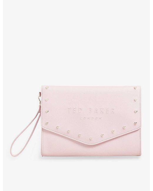 Ted Baker Studeli Heartstudded Fauxleather Clutch Bag in Pink Lyst UK