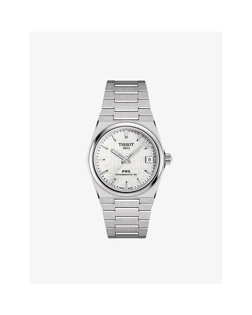 Tissot White T1372071111100 Prx Powermatic 80 Stainless-steel Automatic Watch for men