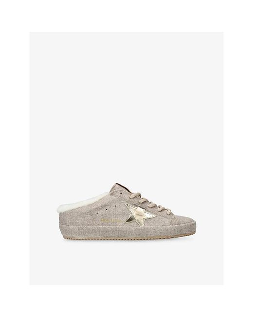 Golden Goose Deluxe Brand Natural Superstar Sabot 15835 Wool Blend Sabots