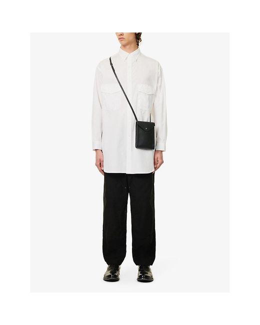 Yohji Yamamoto Black Wide-leg Mid-rise Cotton Trousers for men