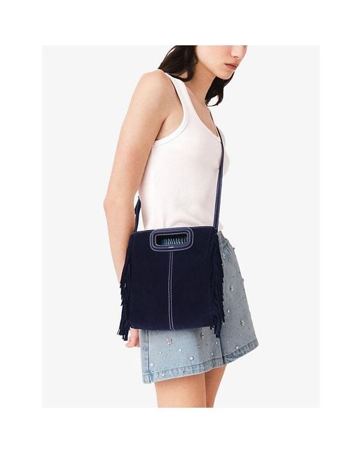 Maje Blue M Suede Bag