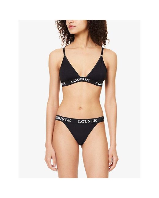 Lounge Underwear Black Bamboo Branded Stretch-jersey Bra