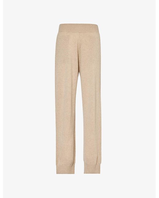 Stella McCartney Natural Relaxed-fit High-rise Cashmere And Wool-blend jogging Botto
