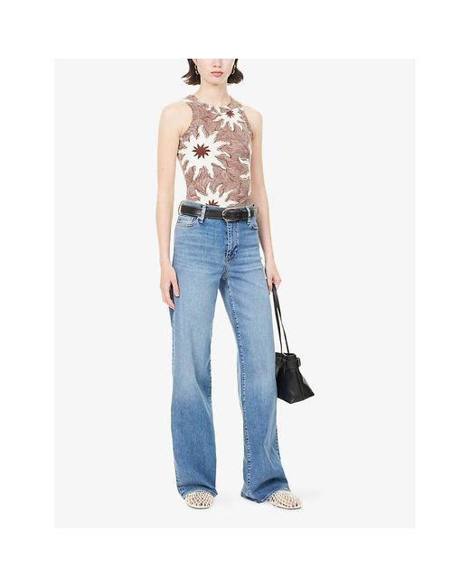 FRAME Blue Le Slim Palazzo Long-Leg Stretch-Denim Jeans