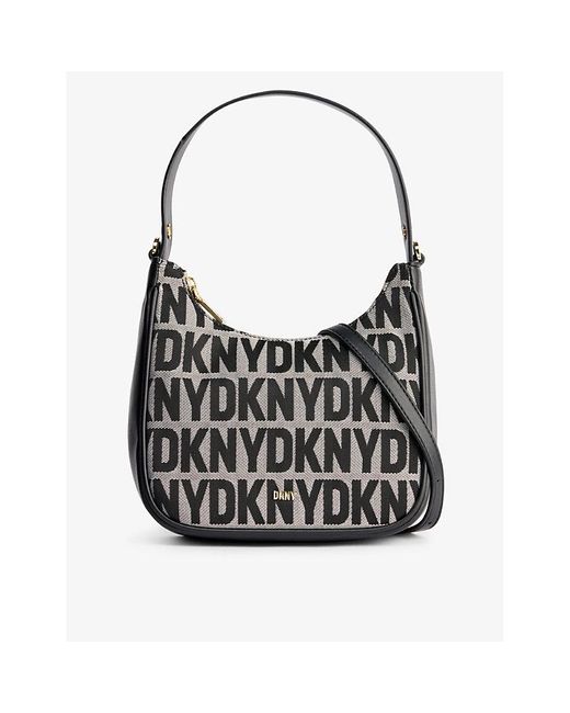 DKNY Black Monogram-print Woven Cross-body Bag