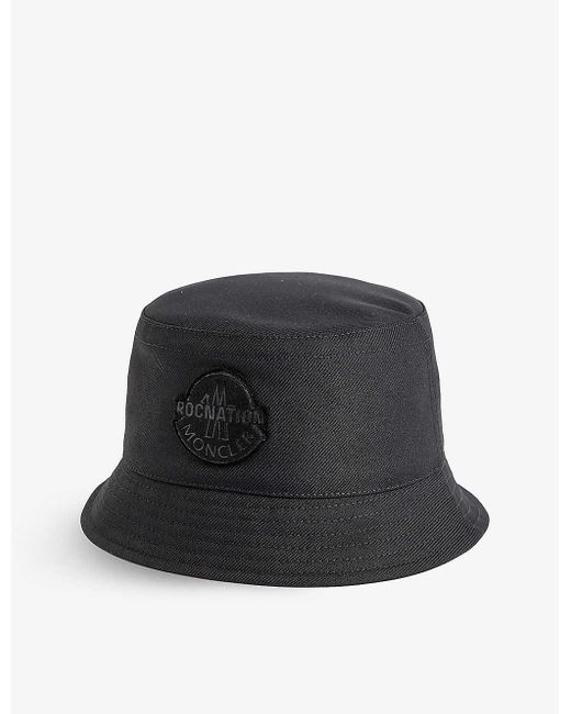 Moncler Genius Black X Roc Nation Branded Woven Bucket Hat X for men