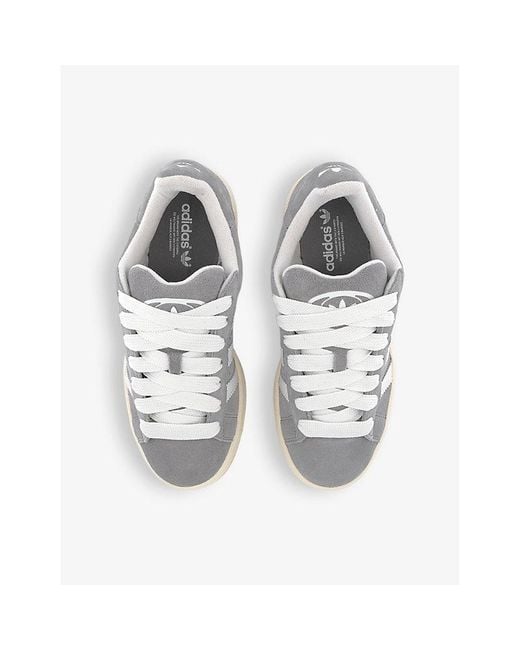 Adidas White Campus 00s Brand-stripe Low-top Suede Trainers